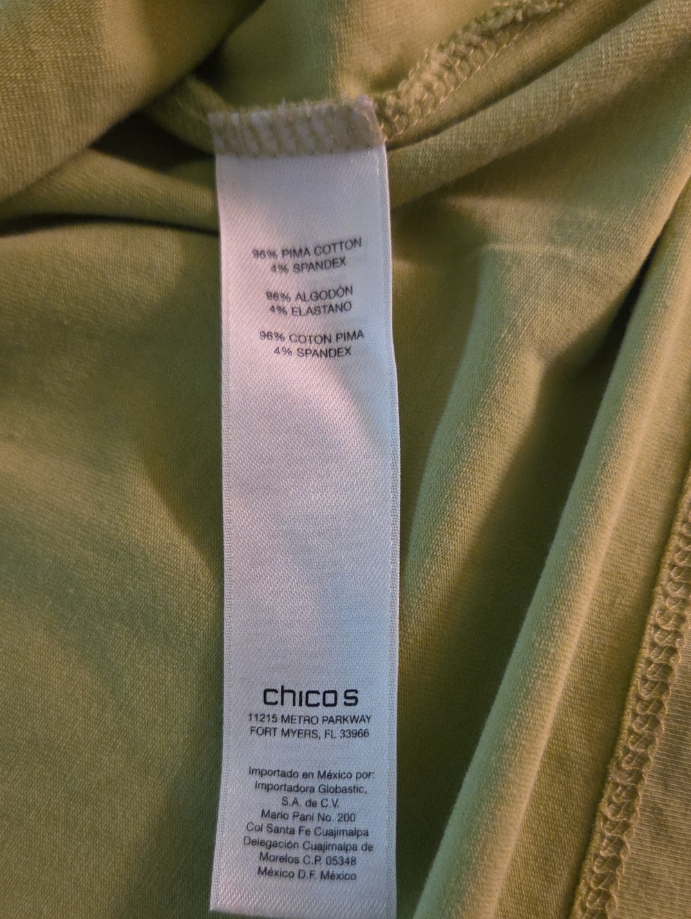 🚦3for$15🚦Chico's Lime Green 3/4 Sleeve Crewneck Tee - Picture 5 of 6